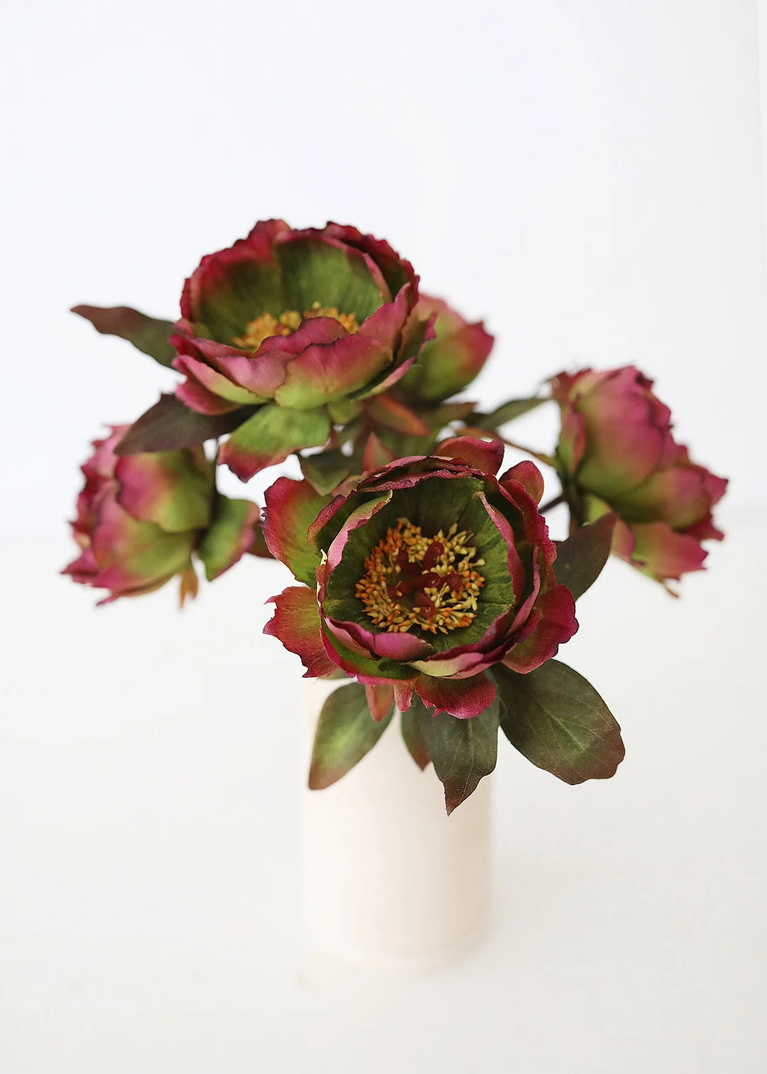 Fake Peony Flower in Purple Green - 22"