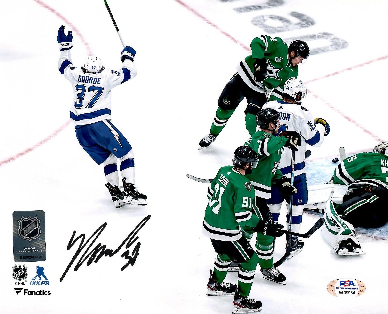 Yanni Gourde autographed signed 8x10 Photo Poster painting NHL Tampa Bay Lightning PSA COA