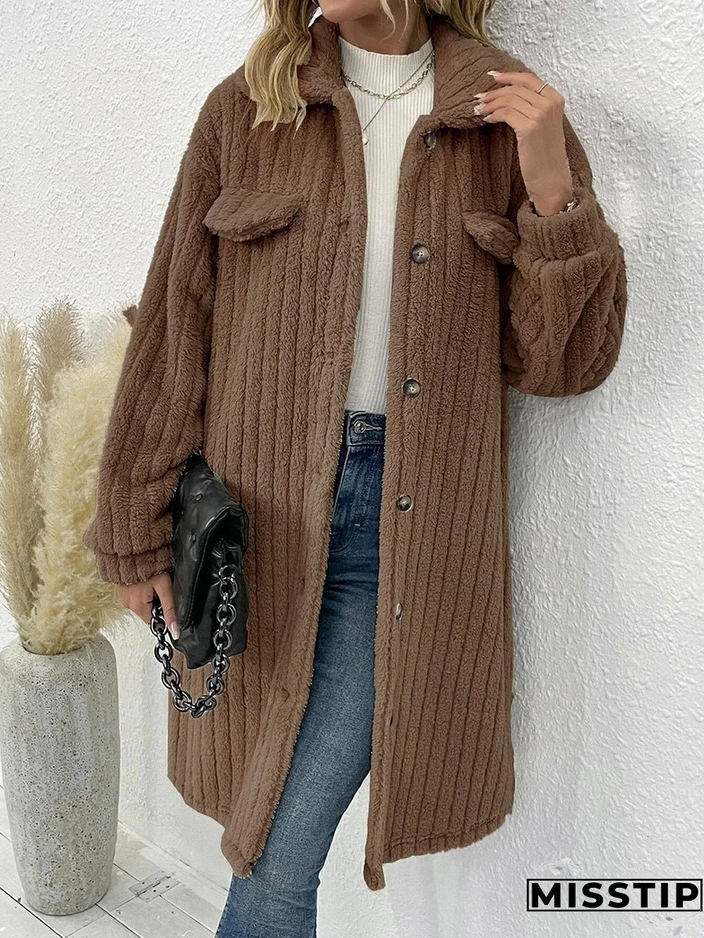 Women's Elegant Popular Fur Lapel Plush Coats