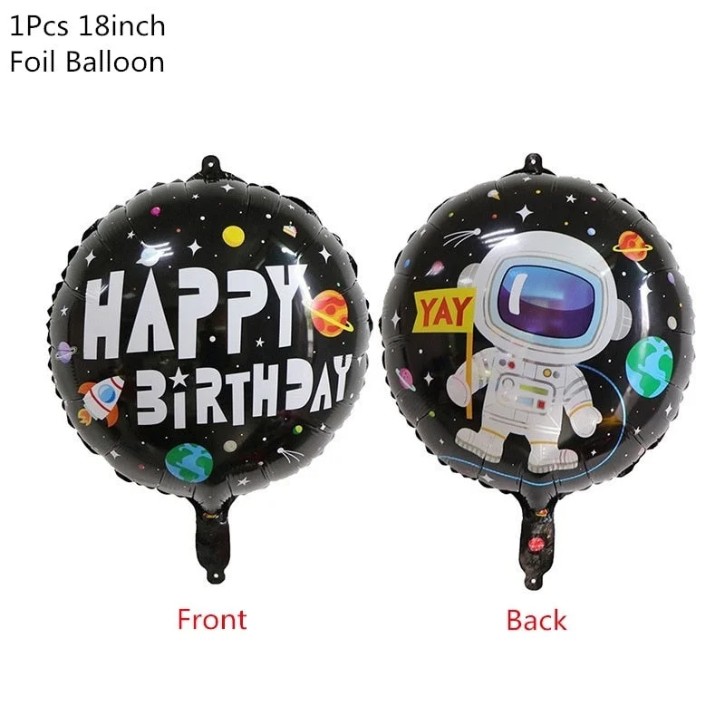 Outer Space Party Astronaut Rocket Ship Foil Balloons Galaxy/Solar System Theme Party Boy Kids Birthday Party Decoration Favors