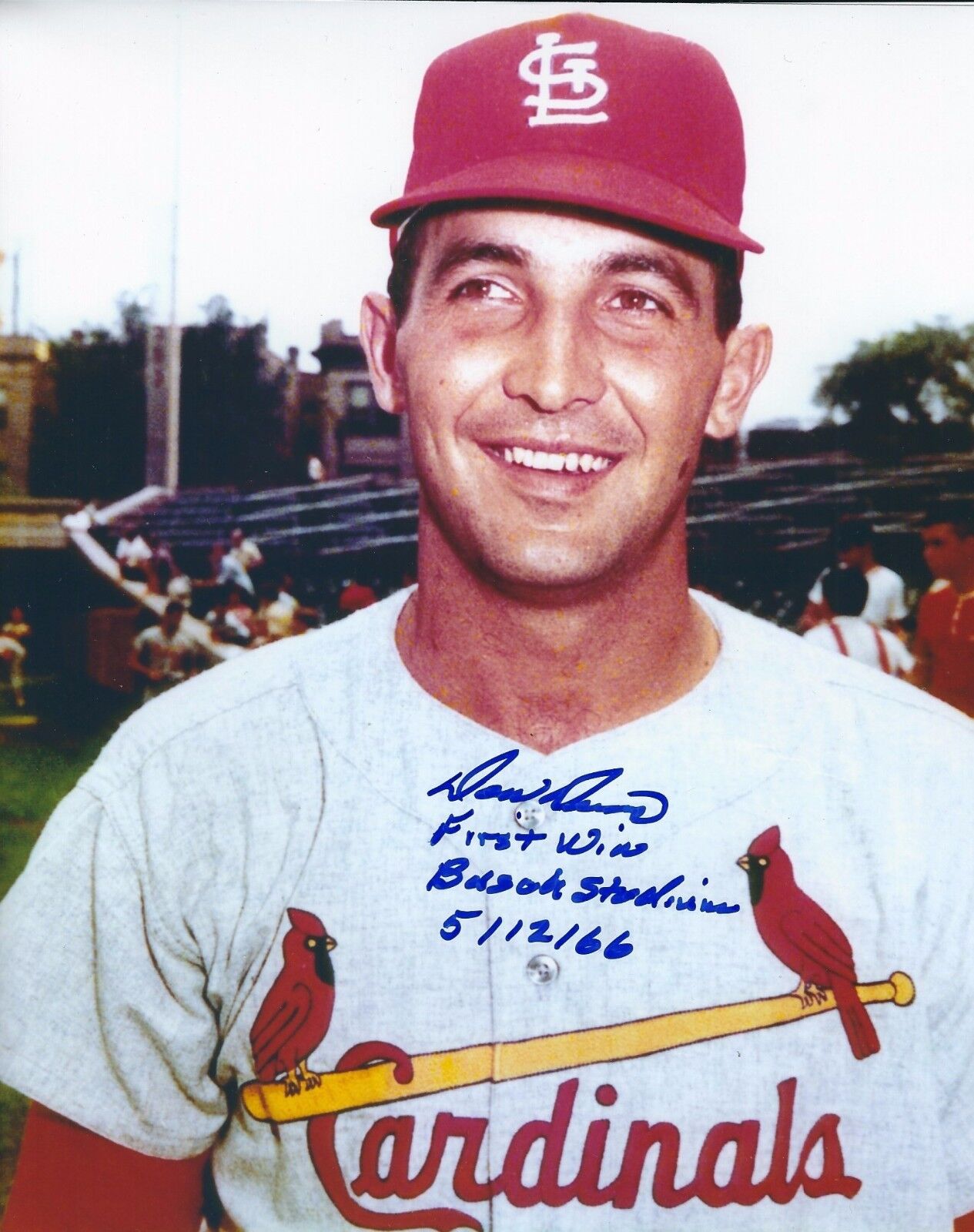 Signed 8x10 DON DENNIS St Louis Cardinals Autographed Photo Poster painting- COA