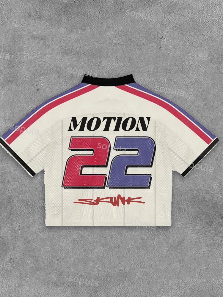 Retro Sports Cascade Jersey V-neck T-shirt - Sopula｜Premium Graphic Tees & Graphic Clothing