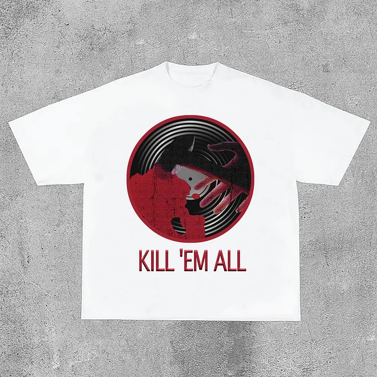 Men's Metallica Kill 'Em All Graphics Short Sleeve 100% Cotton T-Shirt