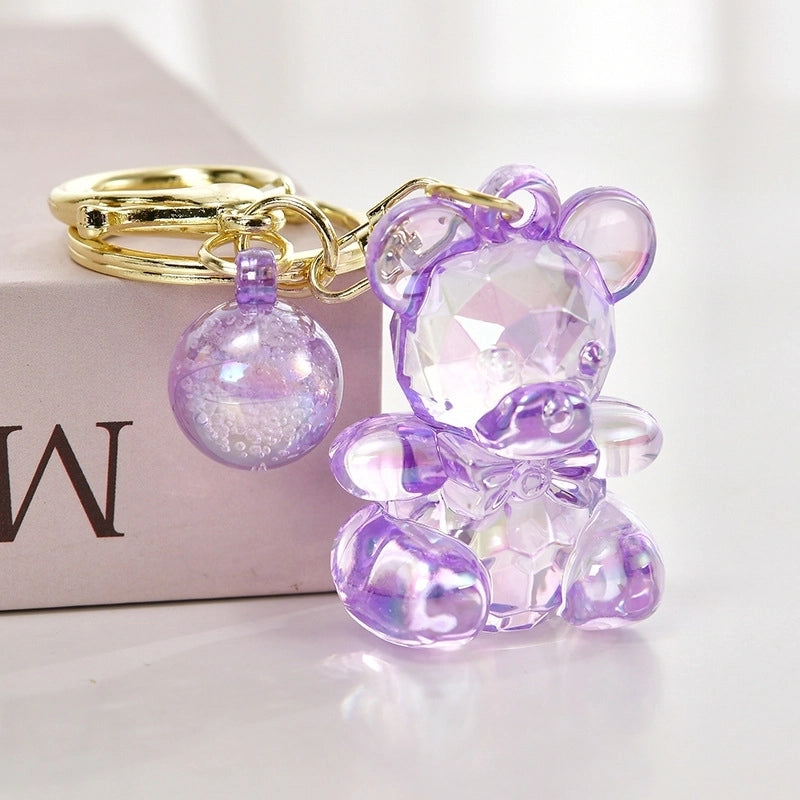 Cute Bear Arylic Unisex Bag Pendant Keychain