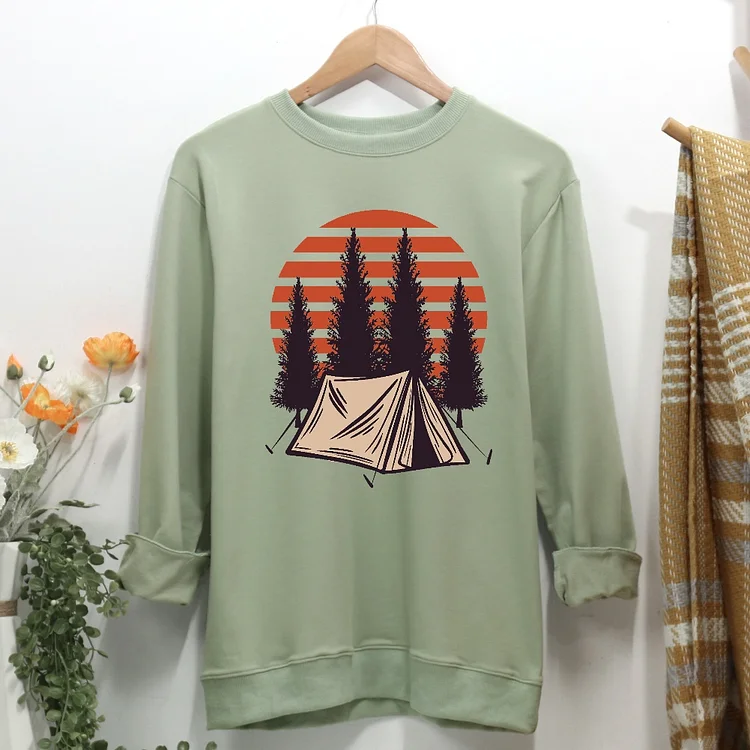 Sunset Camping Women Casual Sweatshirt-Annaletters