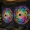 2 Pack Solar Hollow Iron Wall Light Outdoor Garden Fence Lamp