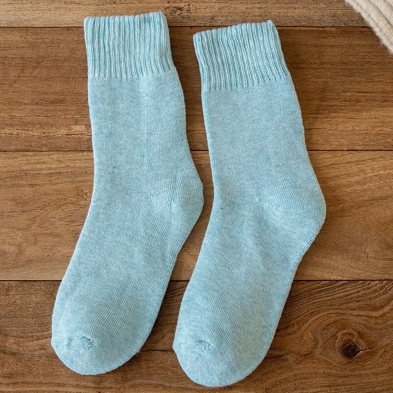 FINETOO 1 Pair Winter's Socks Solid Color Thicken Terry Socks Female Unisex Socks Fashion Letter Print Ankle Socks Keep Warm