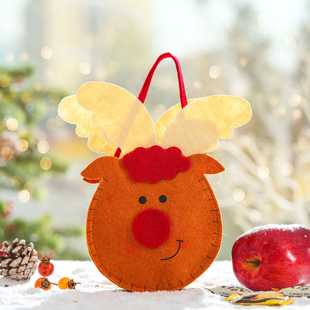 New Christmas creative linen apple bag gift bag ornaments