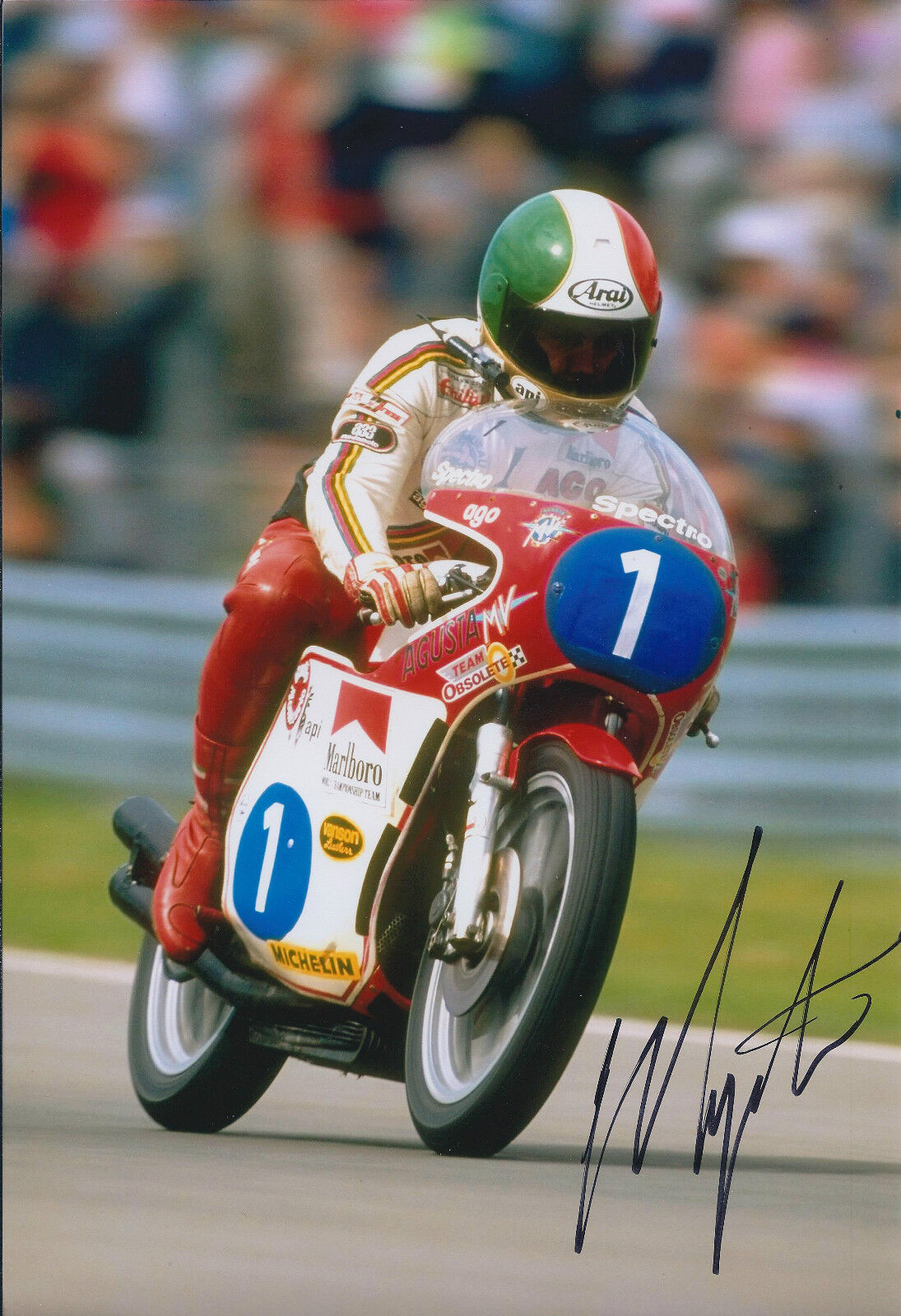 Giacomo Agostini Autograph MV Agusta In Person Signed 12x8 Photo Poster painting AFTAL COA