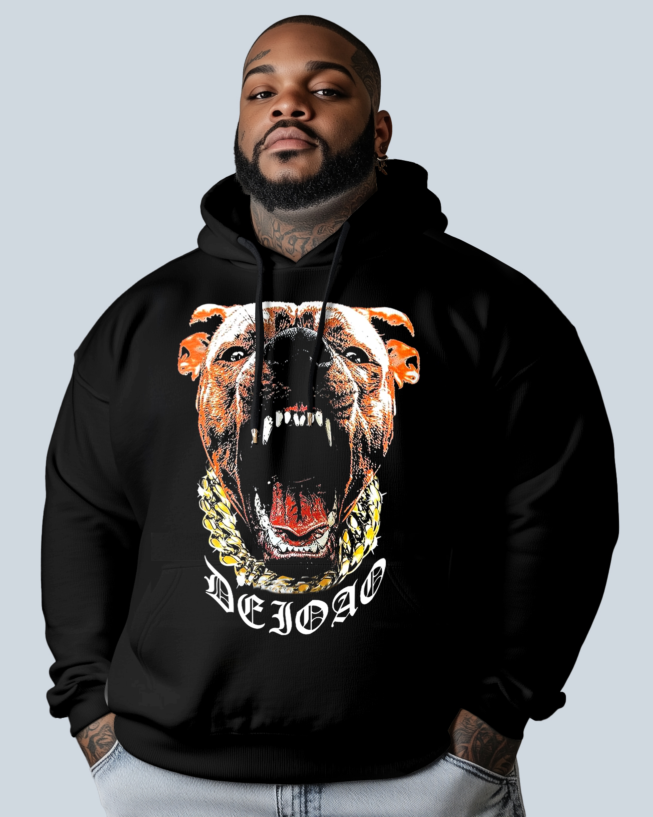 3D Animal Print Oversized Cotton Hoodie