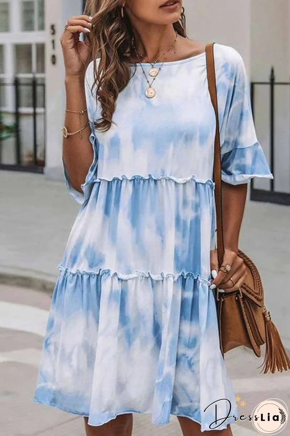 Cute Tie-dye Midi Dress