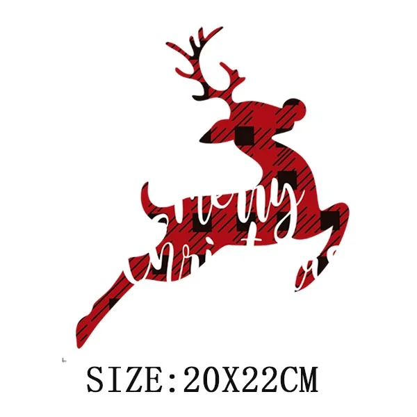 Beautiful Christmas Gift Thermal Sticker On Clothes DIY T-shirt Washable Iron On Patch For Clothing Christmas Design Patch Decor