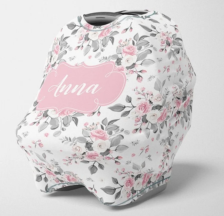Personalized Baby Floral Car Seat Canopy| Canopyl116