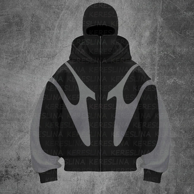 Athvotar Athvotar Double Hat Unique Design Hoodie Autumn And Winter New Men's And Women's Same Loose Y2K Jacket