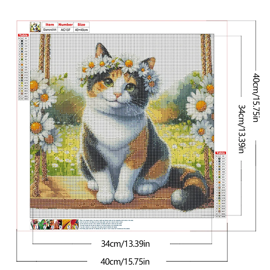 Diamond Painting - Full Round Drill - Cat(Canvas|Canvas|40*40cm)