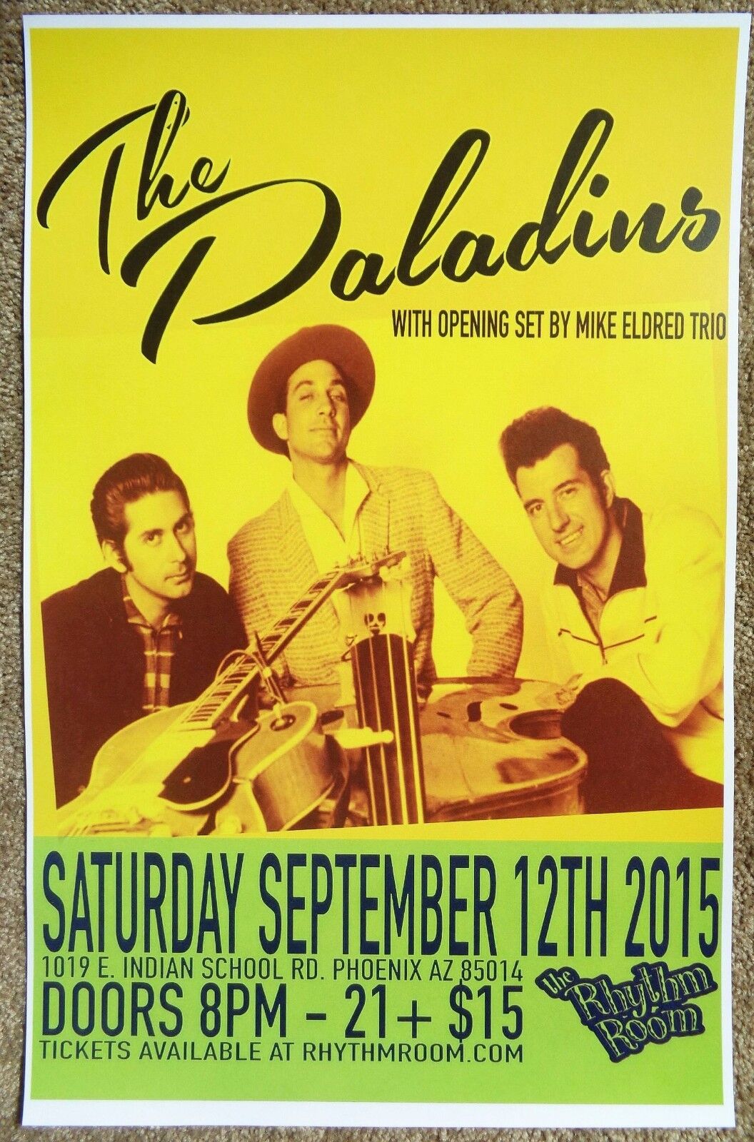 THE PALADINS 2015 Gig POSTER Phoenix Arizona Concert