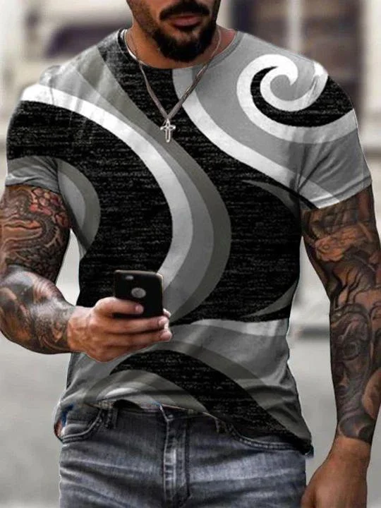 Men Pattern Casual T-shirt-12