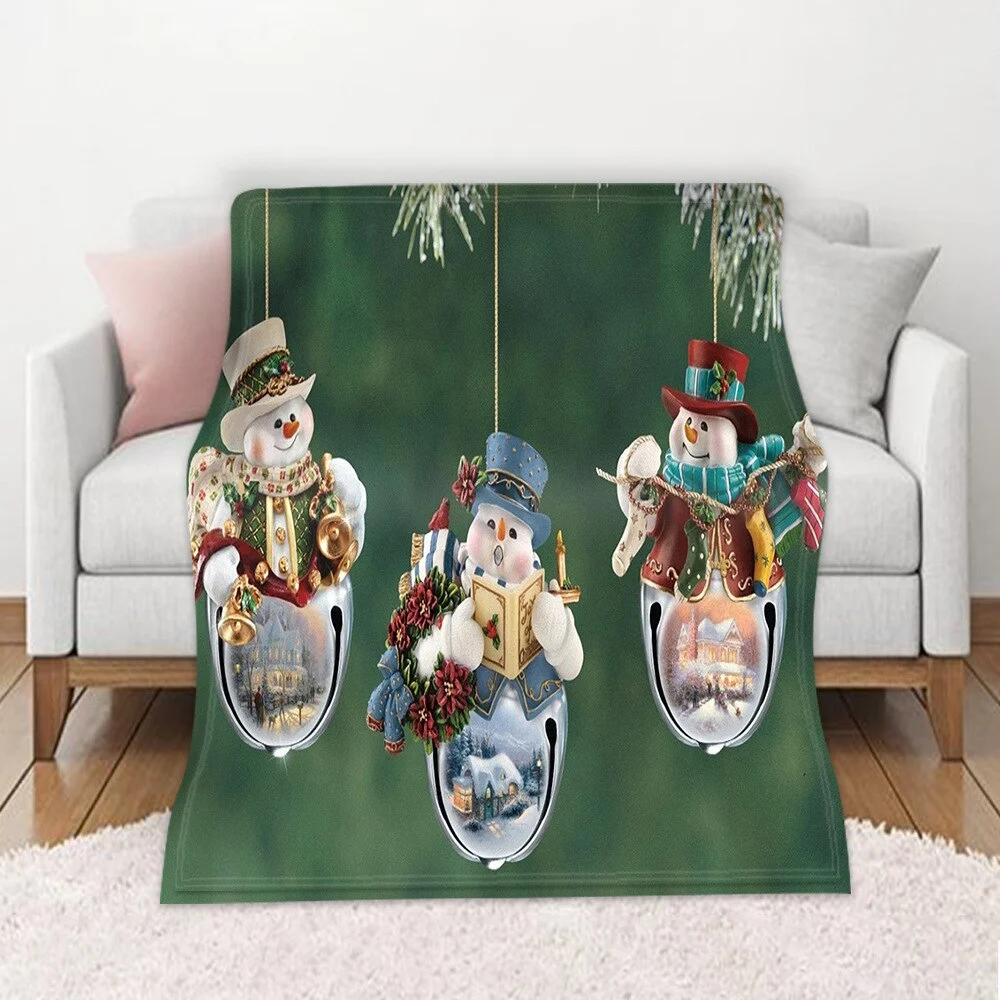 Christmas Blanket Winter Warm Decorative Sofa Living Room Rest Bed To Sleep Flannel Printed Pattern Home Blanket