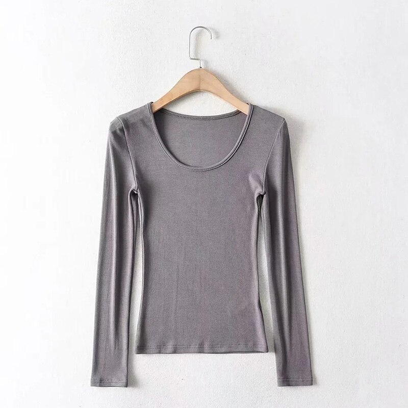 Lifesmybeach costumes for women sexy 2025 Women Clothing Tops Fit Casual Elastic Cotton Solid O-neck full sleeve T-shirt