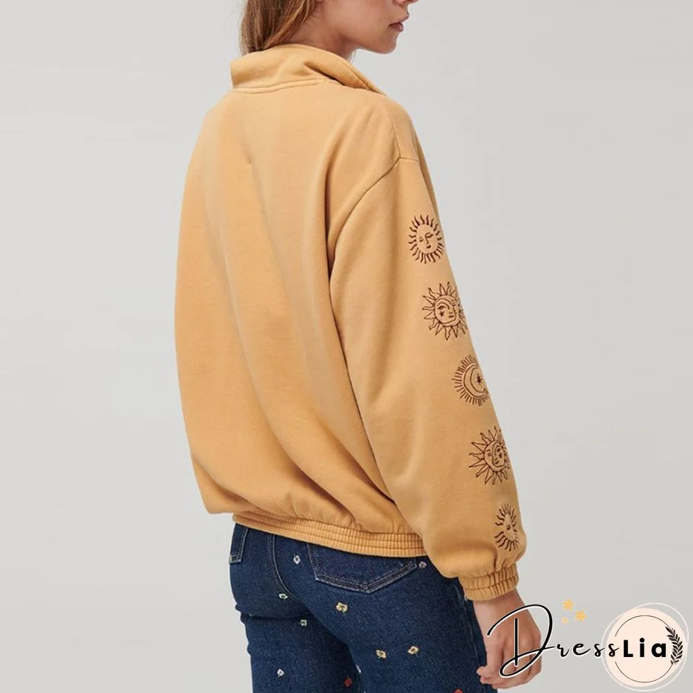 Vintage Long-Sleeved Printed Sweatshirt