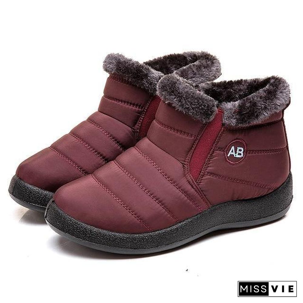 Womens Boots Fashionable Waterproof Snow Shoes For Winter. Casual Lightweight Ankle
