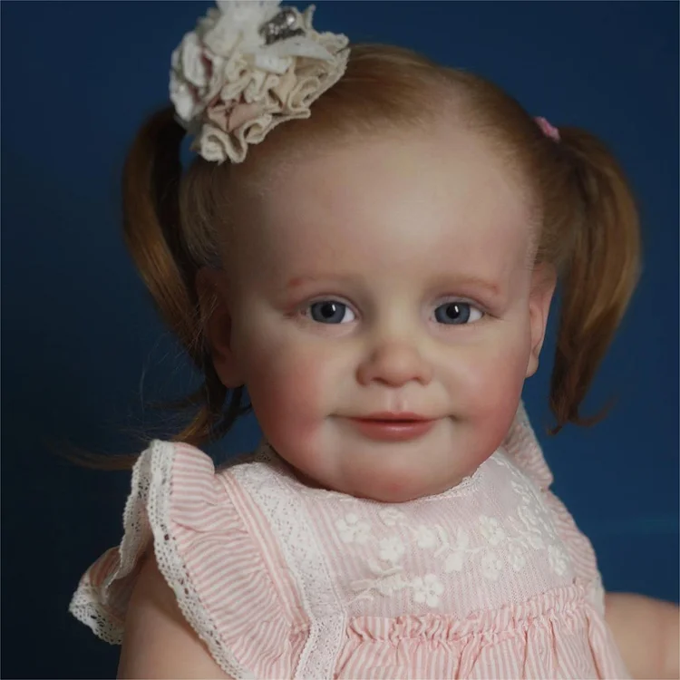 [New Series!]20" Real Lifelike Opened Eyes Reborn Toddlers Girl Doll Set with Clothes and Bottles Named Swendy
