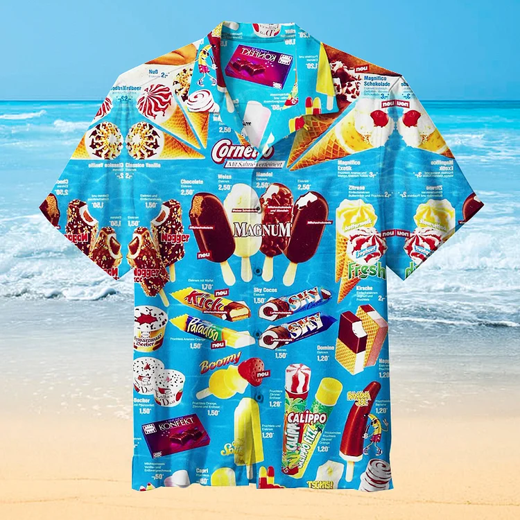 Ice Cream|Unisex Hawaiian Shirt