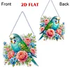 (US Local)DIY Diamond Art Pendant Diamond Painting Set Home Decor (Flower Parrot)