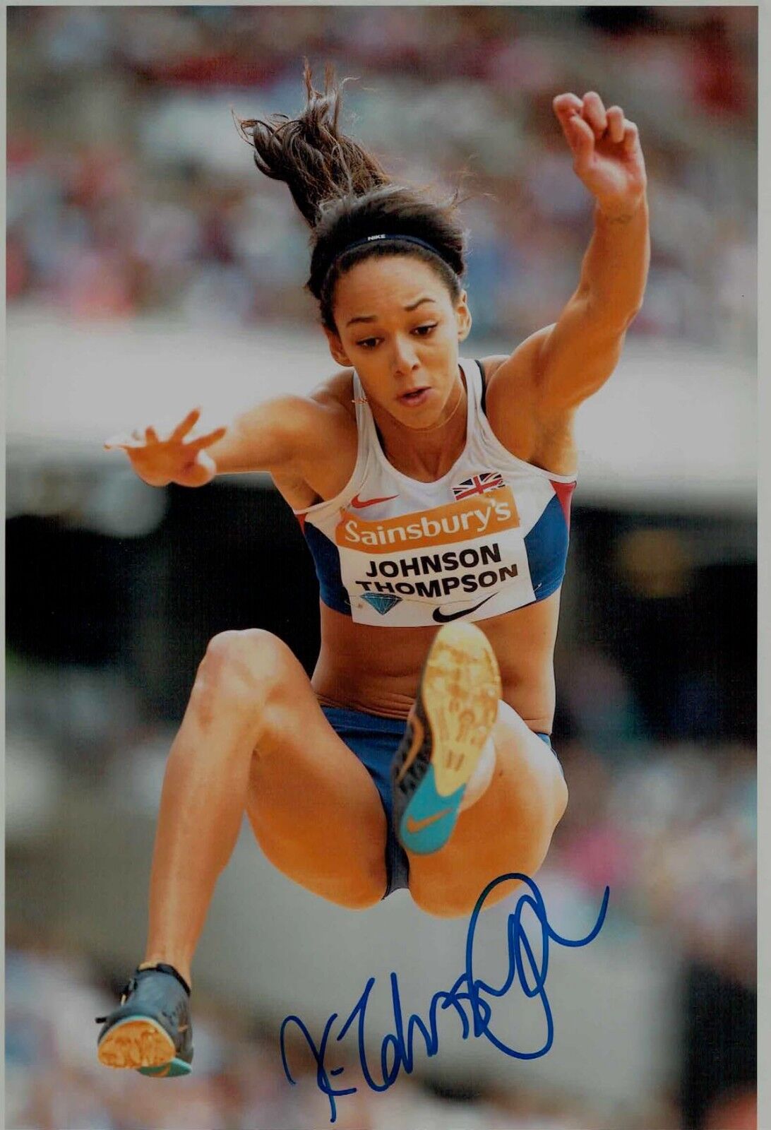 Katarina JOHNSON-THOMPSON Heptathlon Autograph Signed 12x8 Photo Poster painting 1 AFTAL COA