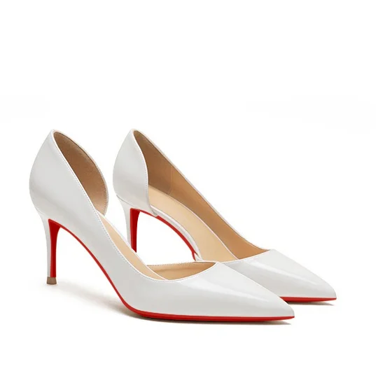60mm Women's Side Cut-out Closed Pointed Toe Party Daily Red Bottom Pumps VOCOSI VOCOSI
