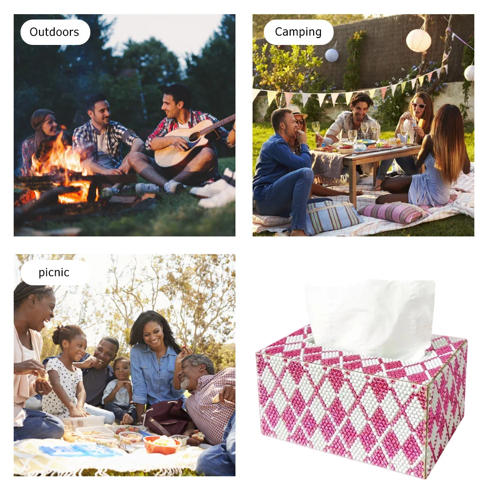 DIY Diamond Painting Tissue Box - Lattice