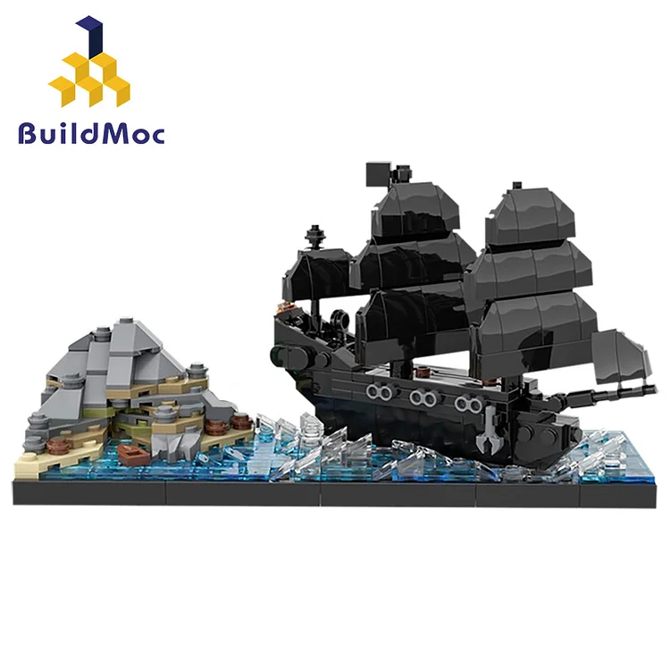 MIni Pirate Harbor Sailing World Black Pearl Ship Pirate Ship Brick Model