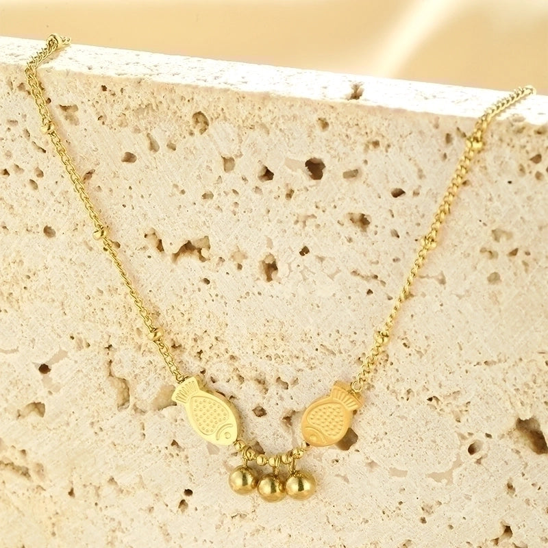 Lady Modern Style Fish 304 Stainless Steel 18K Gold Plated Bracelets In Bulk