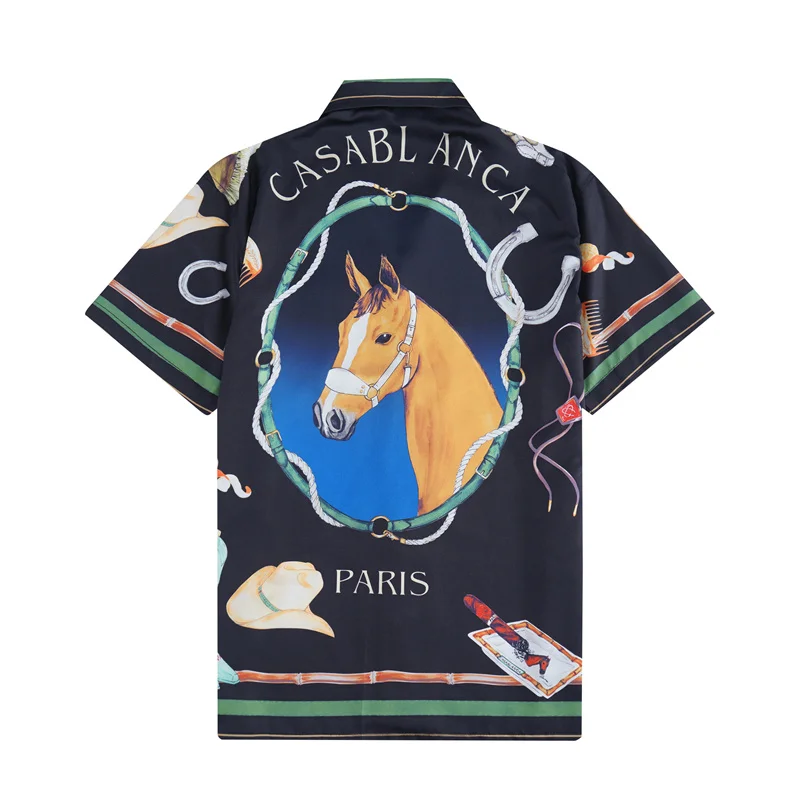 Casablanca 2023SS New Product Silk Short Sleeve Shirt