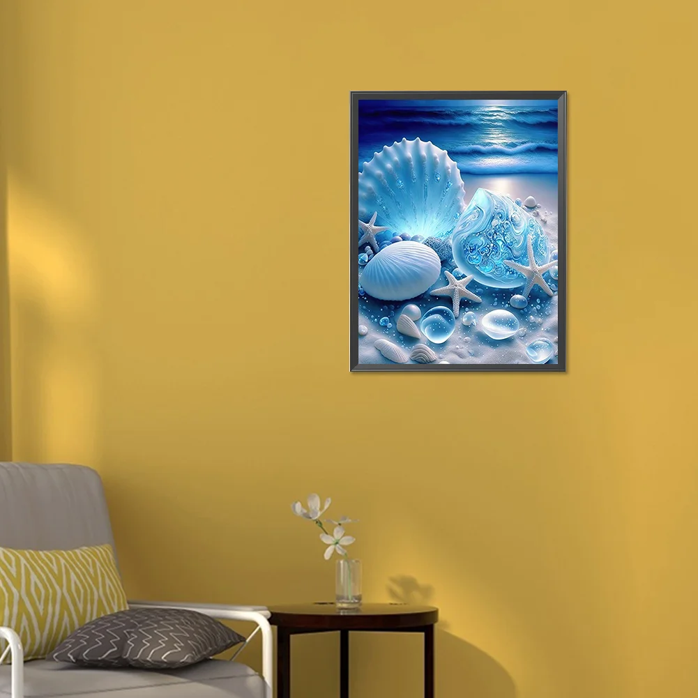 Diamond Painting - Full Round Drill - Coastal Blue Shell(Canvas|30*40cm)