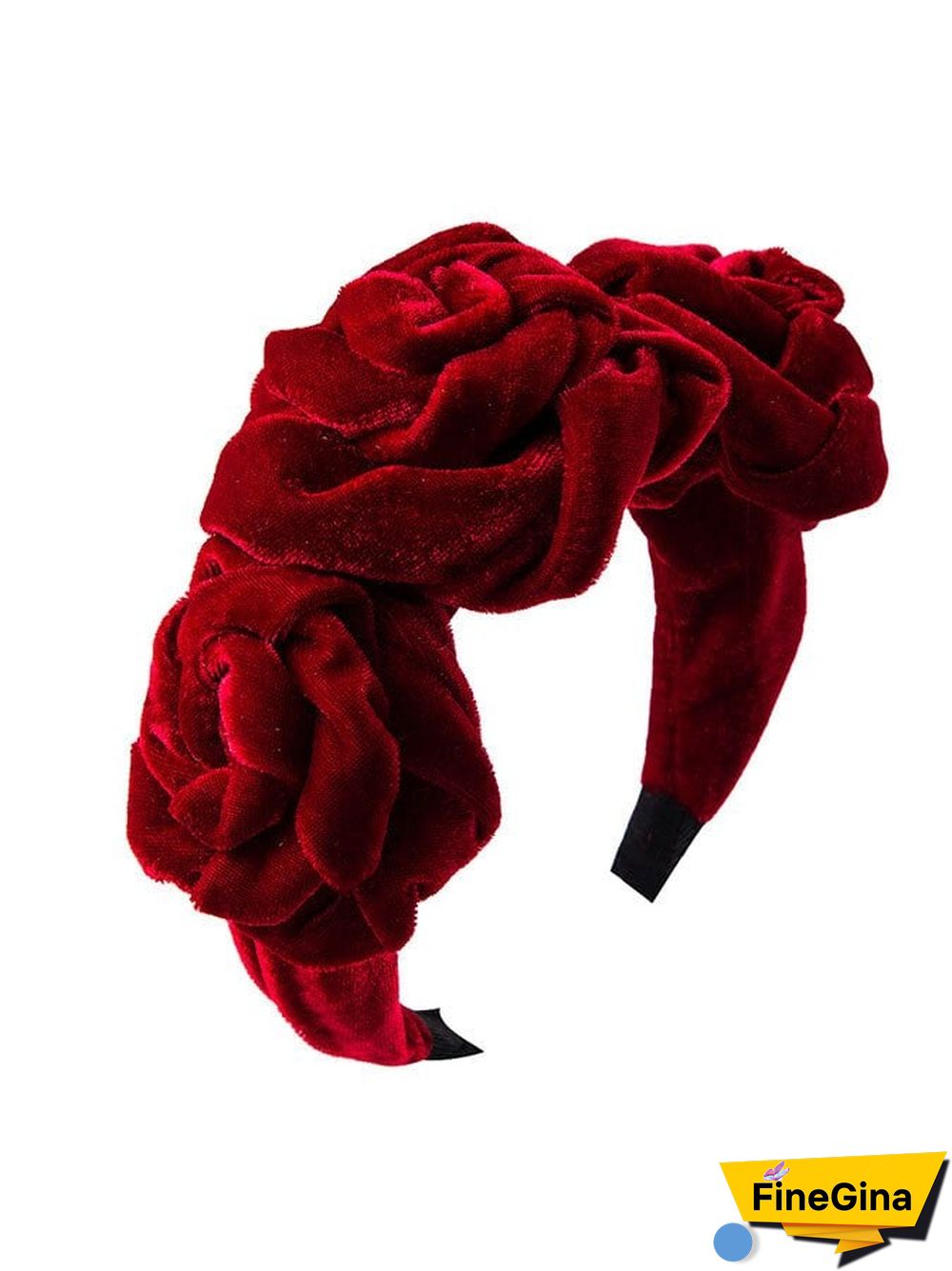 Pure Color Floral Velvet Headband