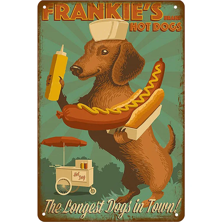 Frankie's Hot Dog - Vintage Tin Signs/Wooden Signs - 7.9x11.8in & 11.8x15.7in