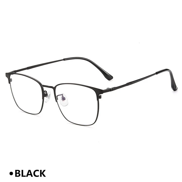 Stainless Steel  Frame Reading Glasses Men Business Presbyopic Anti Blue Rays Optical Eyeglasses Male Strong Metal Eyewear