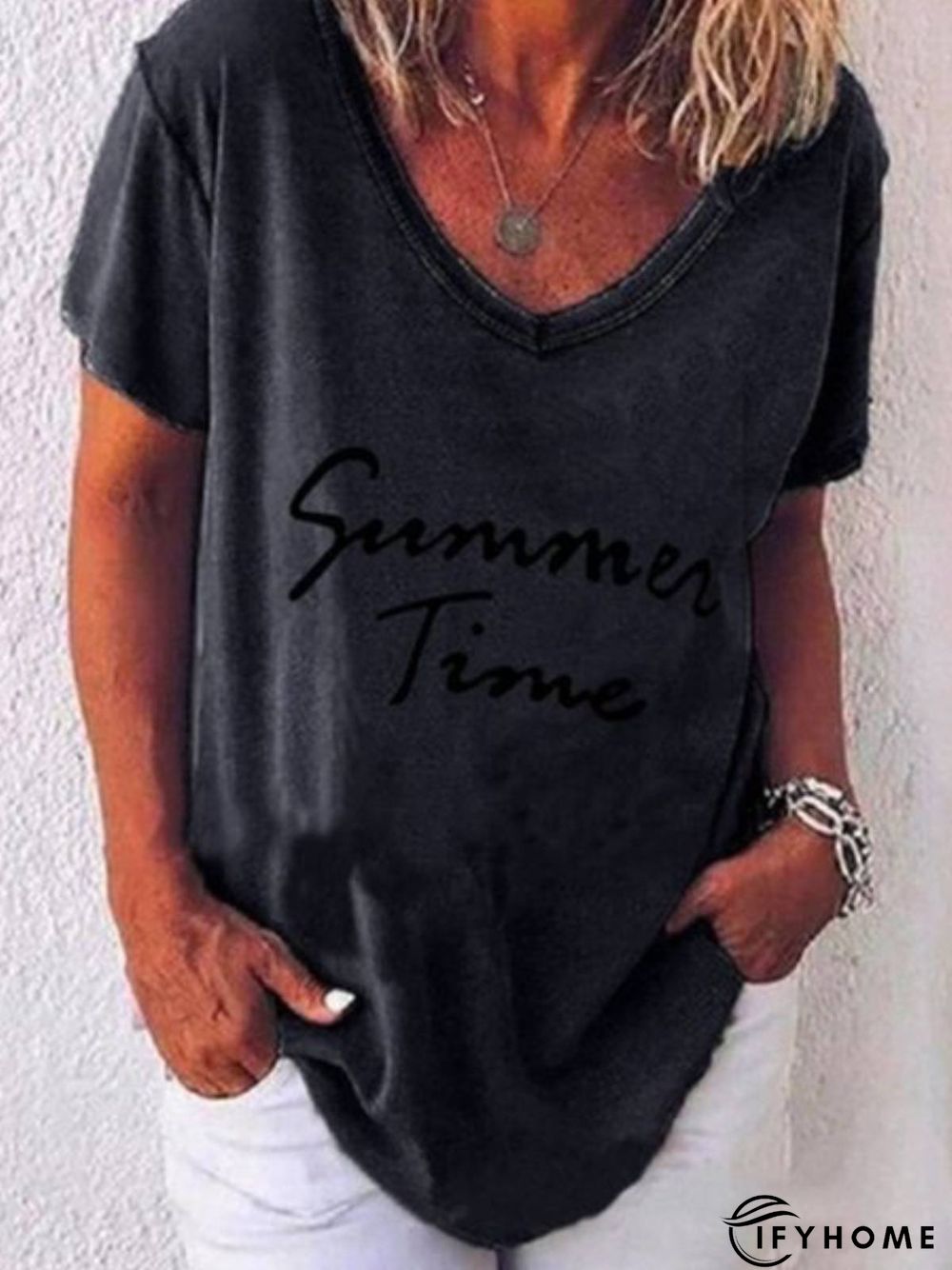 Letter Short Sleeve T-shirt | IFYHOME