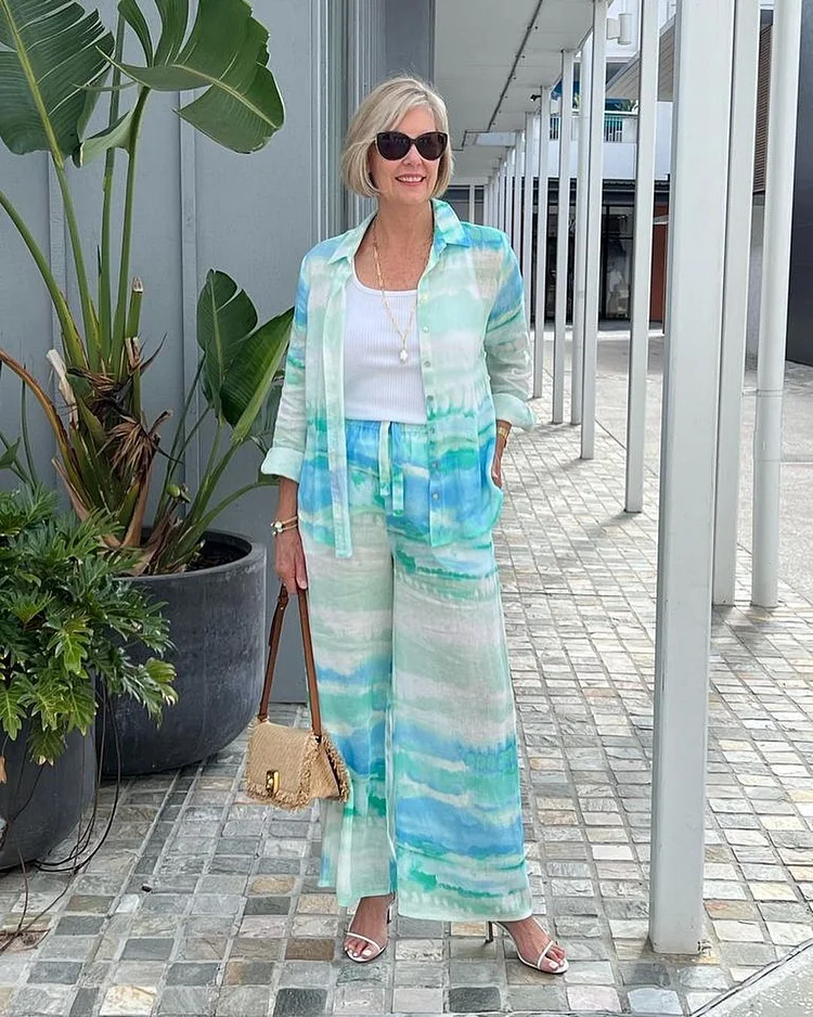 Colour of The Sea and The Endless Sky Jumpsuits Two-Piece Set