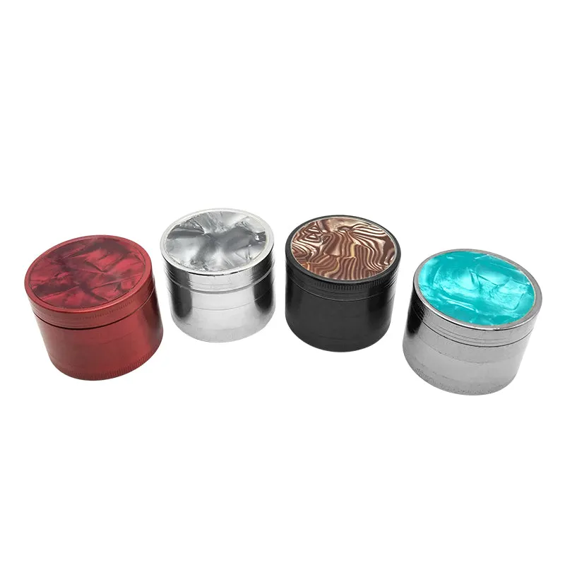 55MM 4-Layer Zinc Alloy Herb Grinder, Hand Crank Easy Operation Tobacco Crusher