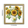 Sunflower DIY Special Shape Double sided Print Clear Diamond Art Kit Wooden Framed Diamond Painting Kit(21.5x21.5cm)