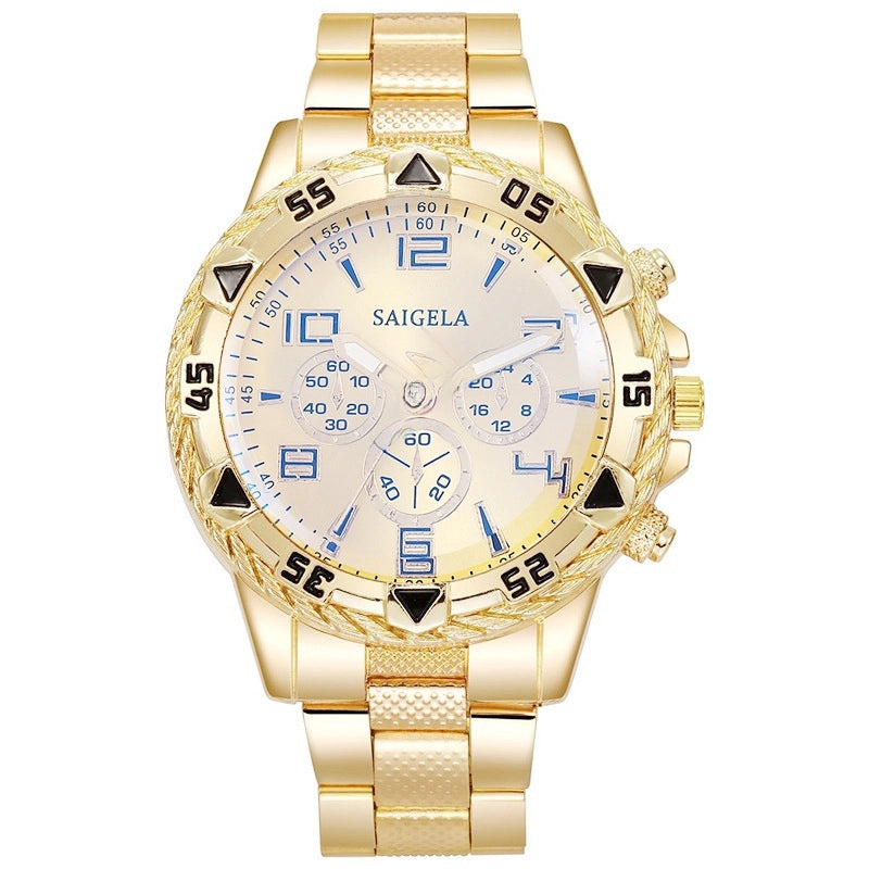 Men’s Watches Business Sports Watches Steel Band Three Eyes Men’s Quartz Watches Cross-border Foreign Trade Explosions In Stock