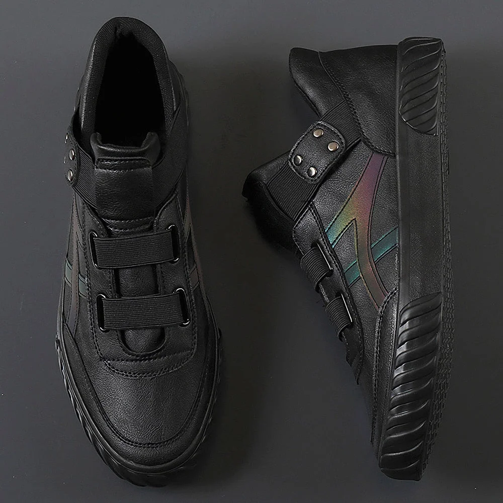 2020 Spring New High Top Men's Vulcanize Shoes Slip On Male Flat Shoes British Fashion Sneakers Men Loafers Leisure Shoes