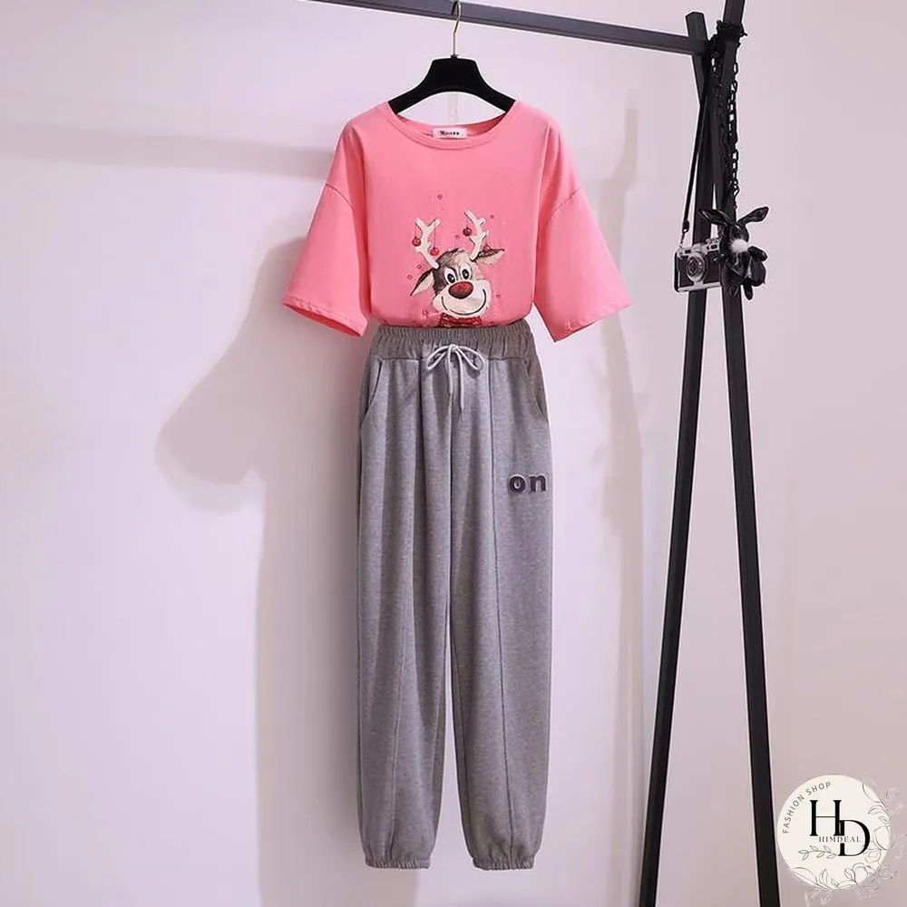 Casual Cartoon Two-Piece Set P10477
