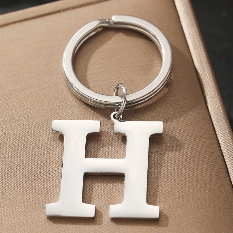 Basic Minimalist Letter 304 Stainless Steel Polishing Unisex Bag Pendant Keychain