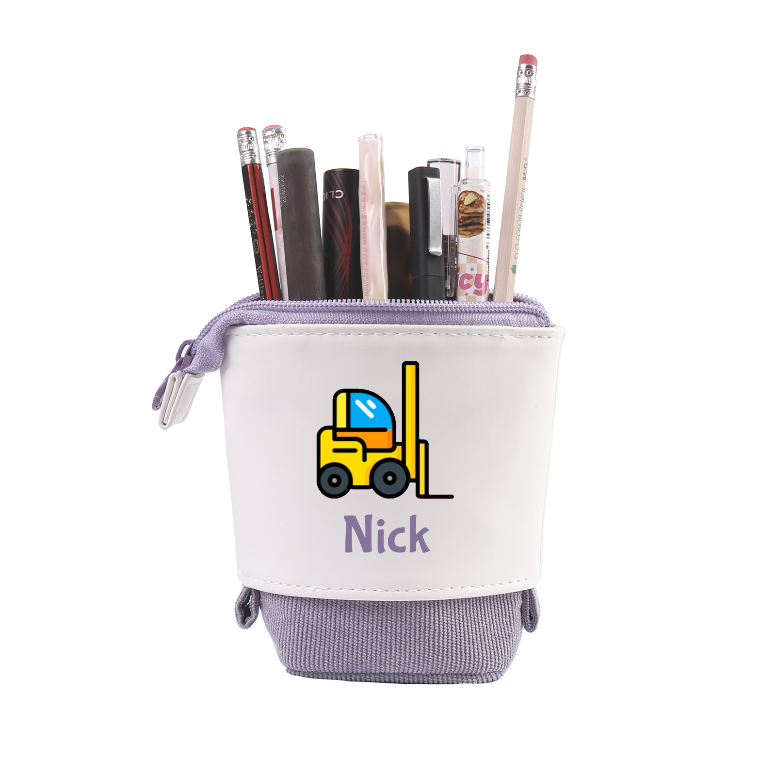 Personalised Pencil Case Custom Name & Vehicle Pattern Pen Pouch Back To School Gift for Sons Daughters-Jessemade AU