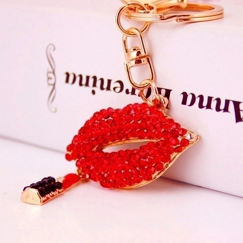 Minimalist Color Block Alloy Inlay Rhinestones Women’s Keychain