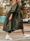 Solid Color Loose Oversized Midi Dress