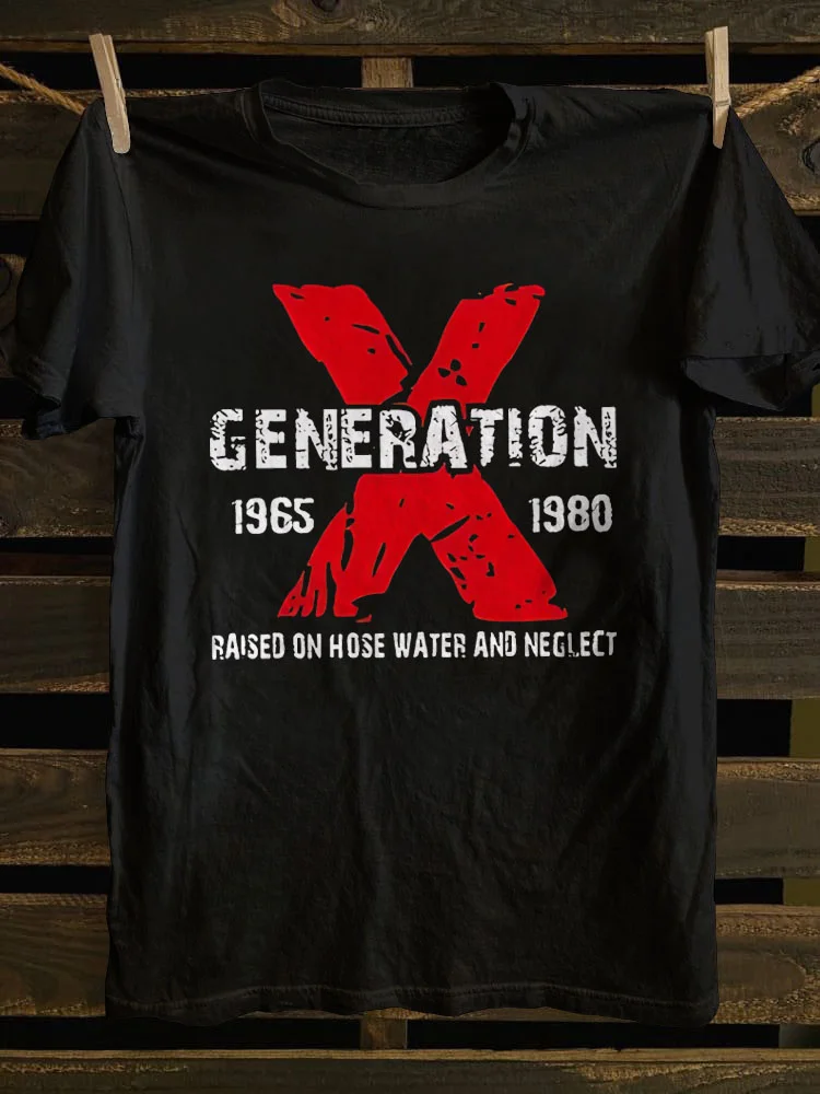 Teecade Teecade Generation Raised On Hose Water And Neglect Printed T-shirt